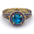 Milgrain Round Blue Topaz Engagement Ring - Payton No. 513 image 3