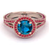 Milgrain Round Blue Topaz Engagement Ring - Payton No. 511 image 2