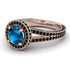 Milgrain Round Blue Topaz Engagement Ring - Payton No. 508 image 1