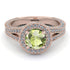 Milgrain Round Peridot Engagement Ring - Payton No. 702 image 2