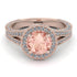 Milgrain Round Morganite Engagement Ring - Payton No. 902 image 3