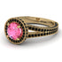 Milgrain Round Pink Moissanite Engagement Ring - Payton No. 807 image 1