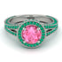 Milgrain Round Pink Moissanite Engagement Ring - Payton No. 806 image 3