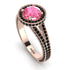 Milgrain Round Pink Moissanite Engagement Ring - Payton No. 808 image 2