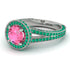 Milgrain Round Pink Moissanite Engagement Ring - Payton No. 806 image 1