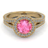 Milgrain Round Pink Moissanite Engagement Ring - Payton No. 801 image 3