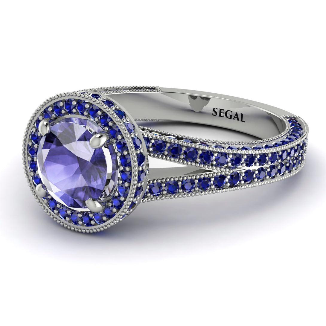 Milgrain Round Tanzanite Engagement Ring - Payton No. 215