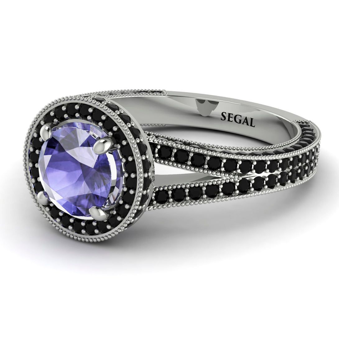 Milgrain Round Tanzanite Engagement Ring - Payton No. 209