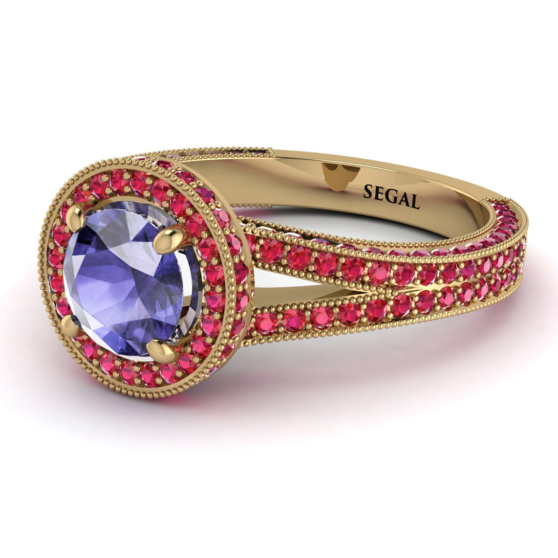 Milgrain Round Tanzanite Engagement Ring - Payton No. 210