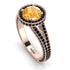 Milgrain Round Yellow Diamond Engagement Ring - Payton No. 1008 image 2
