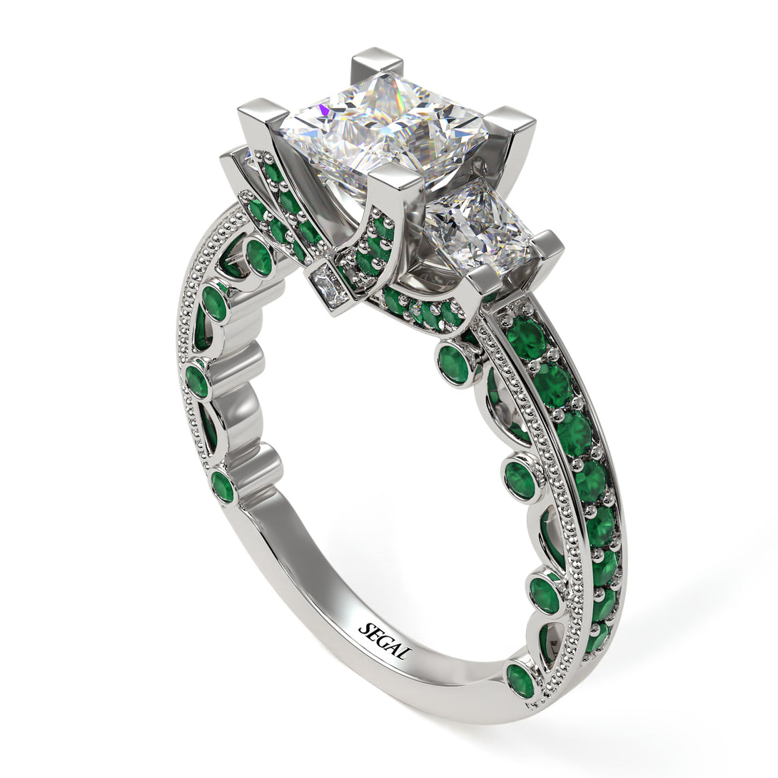 Modern Geometric Diamond Gold Engagement Ring - Beverly No. 18
