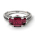 Modern Geometric Ruby Gold Engagement Ring - Beverly No. 42 image 2