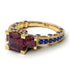 Modern Geometric Ruby Gold Engagement Ring - Beverly No. 70 image 3