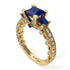 Modern Geometric Sapphire Gold Engagement Ring - Beverly No. 13 image 1