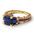 Modern Geometric Sapphire Gold Engagement Ring - Beverly No. 58 image 3