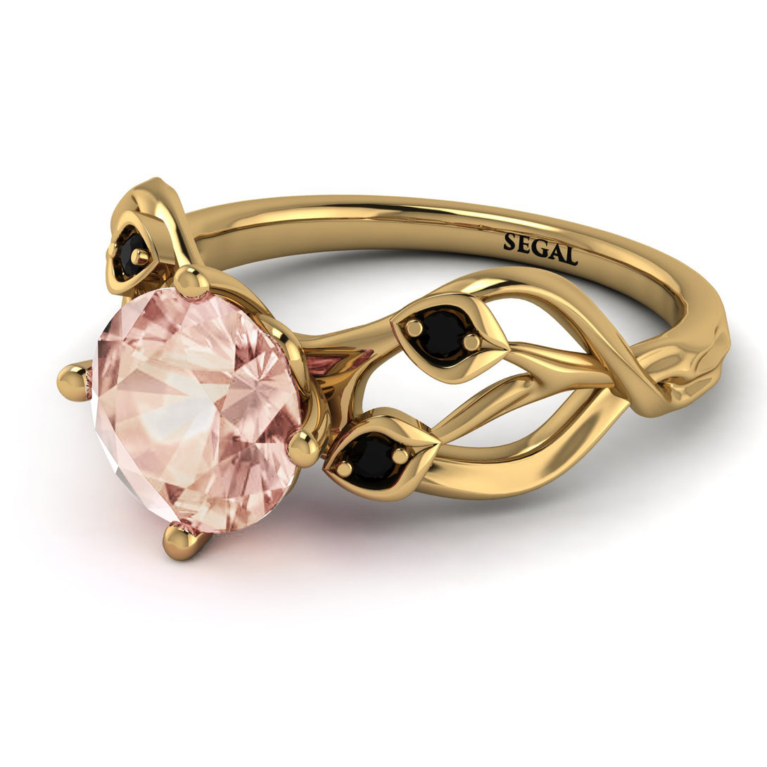 Morganite Blossom 14K Golden Nature Inspired Engagement Ring - Haley No. 907