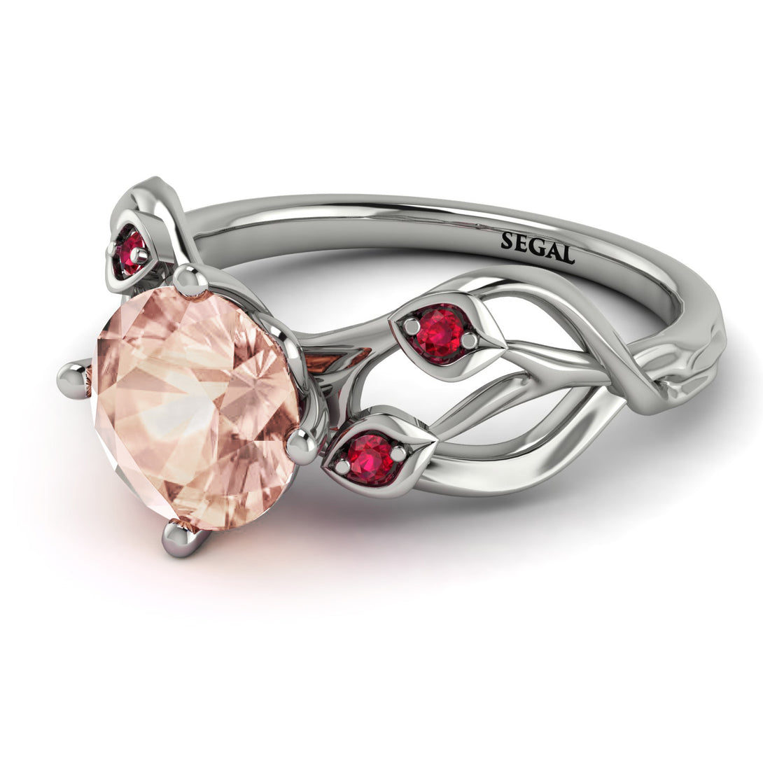 Morganite Blossom 14K Golden Nature Inspired Engagement Ring - Haley No. 912