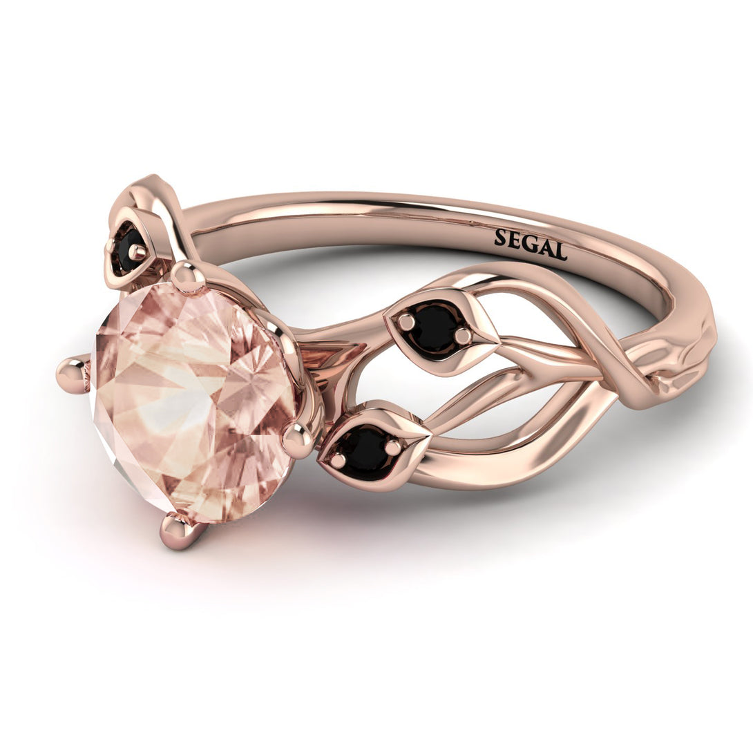 Morganite Blossom 14K Golden Nature Inspired Engagement Ring - Haley No. 908