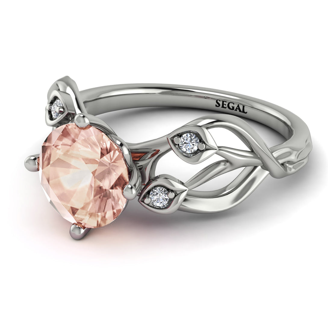 Morganite Blossom 14K Golden Nature Inspired Engagement Ring - Haley No. 903