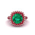 Emerald Pave Double Halo Engagement Ring - Eve No. 50 image 3