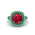 Ruby Pave Double Halo Engagement Ring - Eve No. 26 image 3