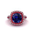 Sapphire Pave Double Halo Engagement Ring - Eve No. 60 image 3