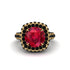 Ruby Pave Double Halo Engagement Ring - Eve No. 40 image 3
