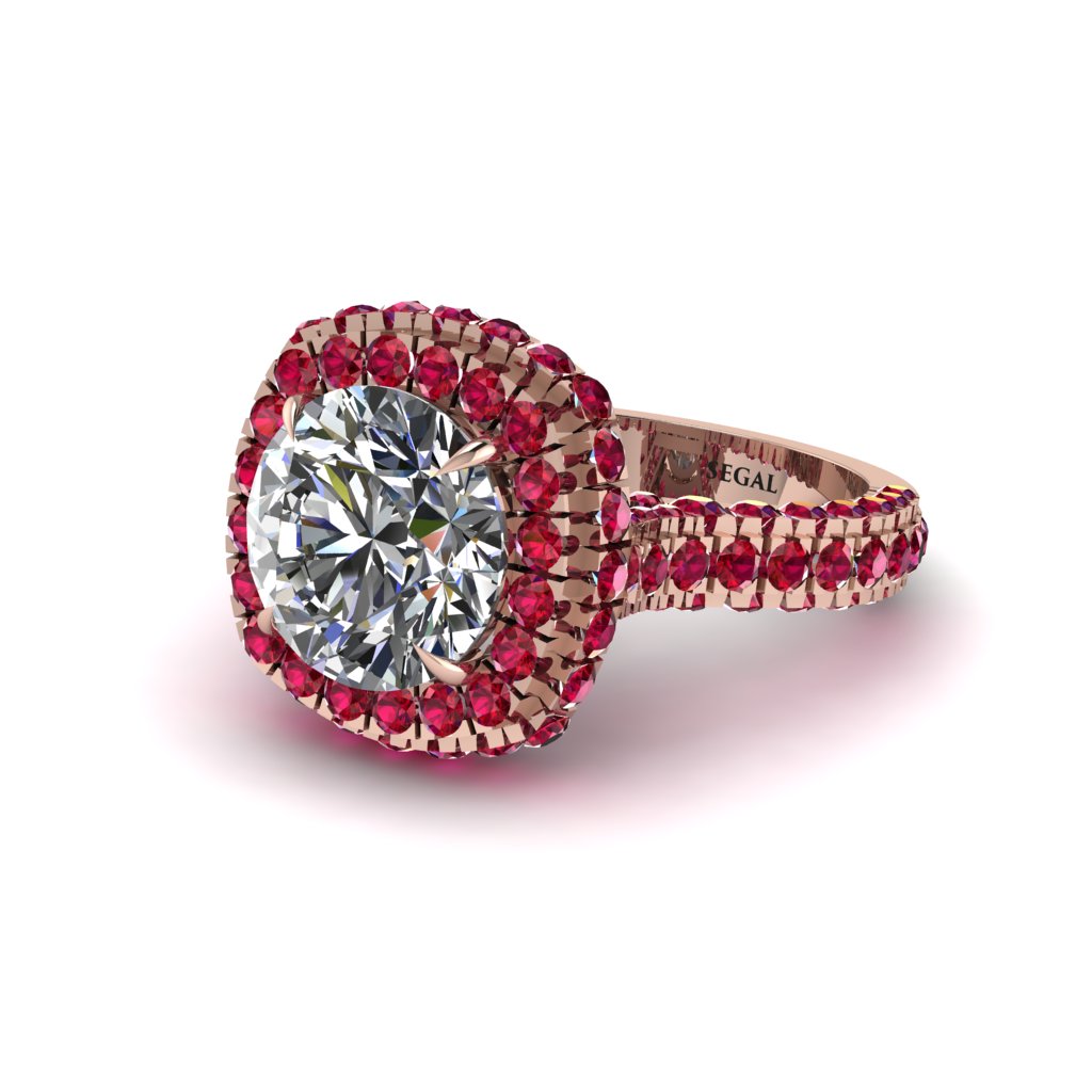 Diamond Pave Double Halo Engagement Ring - Eve No. 47
