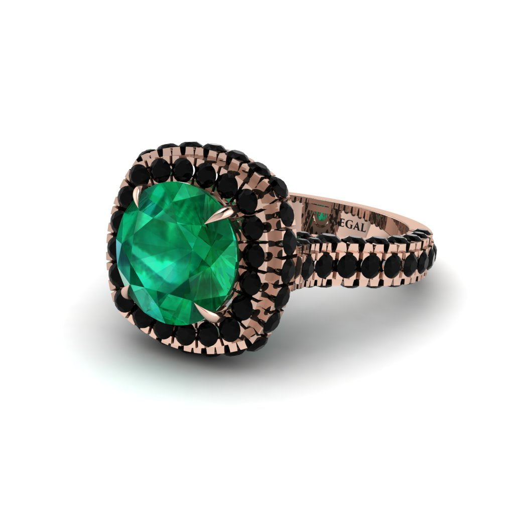 Emerald Pave Double Halo Engagement Ring - Eve No. 35