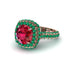 Ruby Pave Double Halo Engagement Ring - Eve No. 26 image 1
