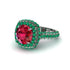 Ruby Pave Double Halo Engagement Ring - Eve No. 27 image 1