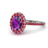 Oval Amethyst Halo Hidden Rubies Ring - Amy No. 312 image 1
