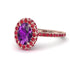 Oval Amethyst Halo Hidden Rubies Ring - Amy No. 311 image 1