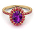 Oval Amethyst Halo Hidden Rubies Ring - Amy No. 310 image 3