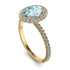 Oval Aquamarine Halo Hidden Diamonds Ring - Amy No. 401 image 2