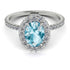 Oval Aquamarine Halo Hidden Diamonds Ring - Amy No. 403 image 3
