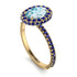 Oval Aquamarine Halo Hidden Sapphires Ring - Amy No. 413 image 3