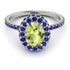 Oval Peridot Halo Hidden Sapphires Ring - Amy No. 715 image 3