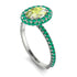 Oval Peridot Halo Hidden Emeralds Ring - Amy No. 706 image 2