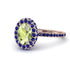 Oval Peridot Halo Hidden Sapphires Ring - Amy No. 714 image 1