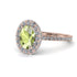 Oval Peridot Halo Hidden Diamonds Ring - Amy No. 702 image 1