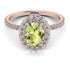 Oval Peridot Halo Hidden Diamonds Ring - Amy No. 702 image 3