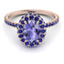 Oval Tanzanite Halo Hidden Sapphires Ring - Amy No. 214 image 3