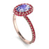 Oval Tanzanite Halo Hidden Rubies Ring - Amy No. 211 image 2