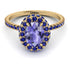 Oval Tanzanite Halo Hidden Sapphires Ring - Amy No. 213 image 2