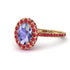 Oval Tanzanite Halo Hidden Rubies Ring - Amy No. 210 image 1