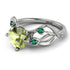 Peridot Blossom 14K Golden Nature Inspired Engagement Ring - Haley No. 706 image 1