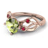 Peridot Blossom 14K Golden Nature Inspired Engagement Ring - Haley No. 711 image 1