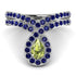 Peridot Pear Shape Stacking Bridal Set - Emilia No. 715 image 4