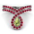 Peridot Pear Shape Stacking Bridal Set - Emilia No. 712 image 5